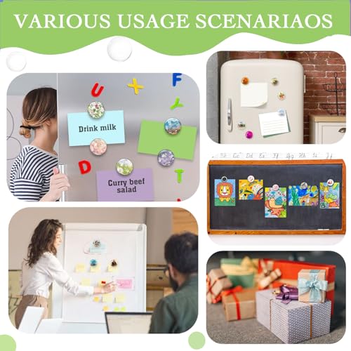 97pcs DIY Fridge Magnets Craft Set Include 1-Inch Paper Punch,Craft Magnets Glass Ceramic Ferrite Magnet with Adhesive Backing and Clear Glass Cabochons for Refrigerator (48 Sets,1 Inch, Round) - size: 1 Inch