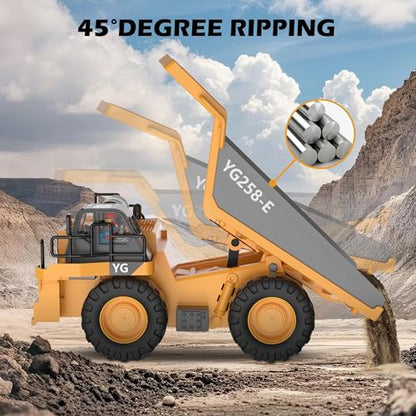 Remote Control Dump Truck RC 1/20 Fully FunctionalEngineering Vehicle, 9 Channel Dump Truck Toy 2.4Ghz with Lights andSounds, for Kids Aged - color: Dump Truck*1