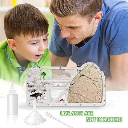ELNMLHT Ant Farm Castle, Ant Farms with Yellow Sand and Tool Kit, Ant Colony Observation Kit, Ant Viewing Habitat Science Kit, Educational & Learning Science Kit for Kids, Adults, Student - color: Ant Farm D