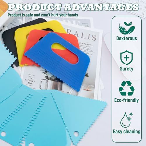 10 PCS Plastic Textured Art Supplies Kit, Colorful Scraper Tools - color: Multicolor