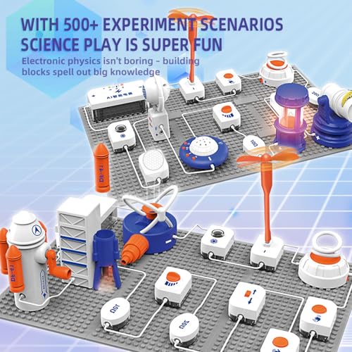 Science Toy Sets, AI Intelligent Voice Physics Circuit Electronic Building Block Puzzle Toy STEM Education Toy Set Holiday Birthday Gift 500+ Projects 66PCS for Students Children Aged 3+