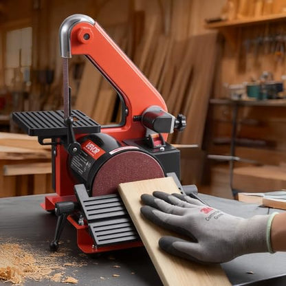 VEVOR 5" Disc Sander & 1" x 30" Belt Sander, 250W Benchtop Belt Disc Sanders Combo with 0-45° Adjustable Worktable & Dust Collection Ports for Woodworking, Furniture Refinishing, DIY Crafting - size: 5" Disc & 1" x 30" Belt Sander Combo