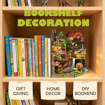Book Nook Kit, Dinosaur Secret Realm 3D Wooden Puzzle Diorama - color: Dinosaur Secret Realm