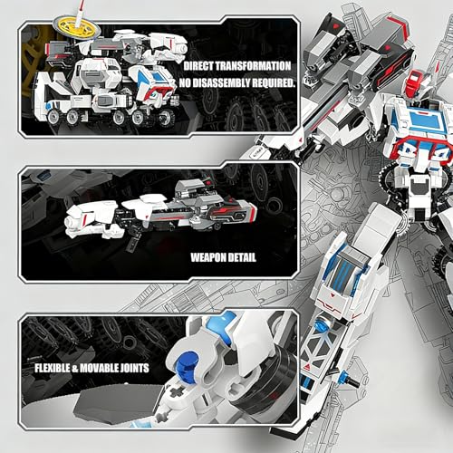 Transform Building Block Set, Lunar Rover Mech Brick Movable Joints Construction Toy 646PCS Creative Collectible Action Figure Model Kit for Kids Ages 6+