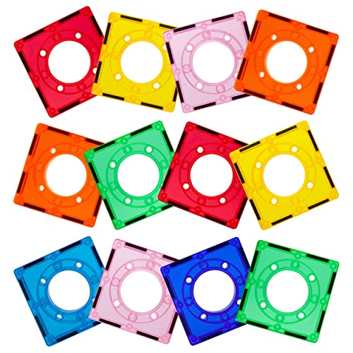 PicassoTiles Magnetic Tiles for Marble Run Racetrack Square Joint Shape Building Block Construction Colorful STEM Toy Set Learning Kit Educational Magnet Playset for Toddler Boys & Girls Ages 3+ - color: Marble Run Square Joint