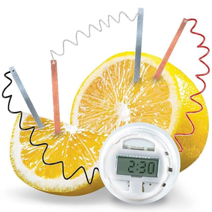 4M KidzLabs Lemon Clock - DIY STEM Science Kit & Battery-Free Digital Clock