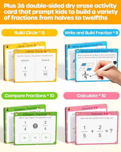 D-FantiX Wooden Fruit Fraction Manipulatives Set