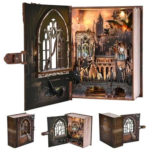 MiniCity Book Nook Kit, DIY Miniature House Kit for Adults, Teens and Beginners, Dollhouse Booknook Library Tiny House Bookshelf Decor (Introduction to Magical Flight) - color: Introduction to Magical Flight