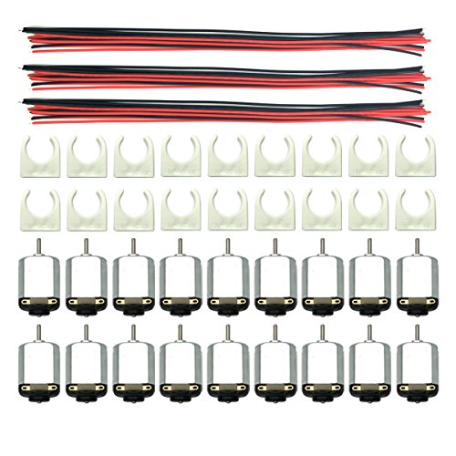 EUDAX 18 Set DC Motors Kit,Mini Electric 1.5-3V 24000RPM Hobby Motor with 252Pcs Plastic Gears,2 x AA Battery Holder,Wires for STEM DIY Toy