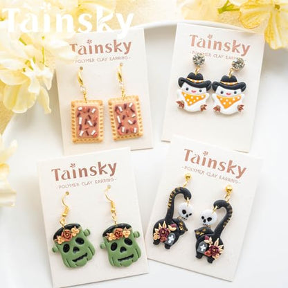 Tainsky Halloween Polymer Clay Cutters for Earrings Making, 19 Shapes for Fall Jewelry Clay Cutters (B) - color: Set B