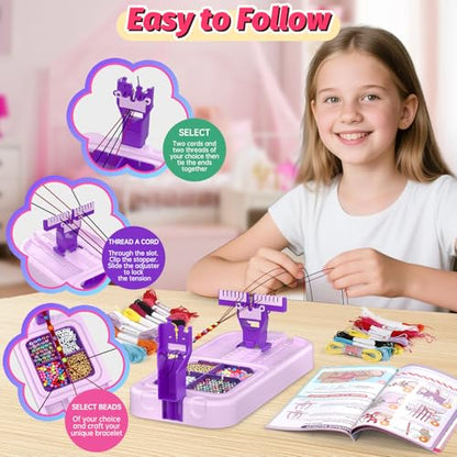 Cmiolacuna Friendship Bracelet Making Kit for Girls Ages 8-12 Loom Maker - color: Purple