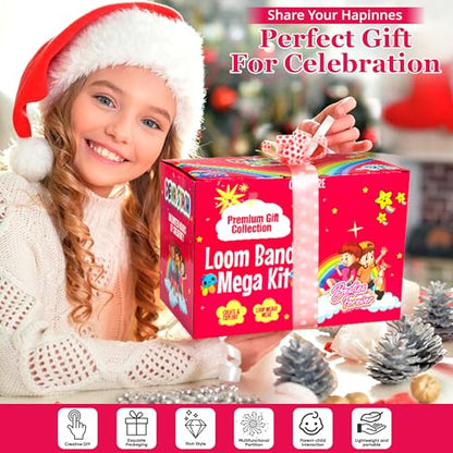 15200+ Rubber Band Bracelet Kit, 25 Colours Loom Bracelet kit - Rubberband Bracelet making kit Includes Clips, Charms, Beads - Rubber Bands for Bracelets, Ideal Gift for Birthday, Halloween, Xmas - color: 25colors 15200+