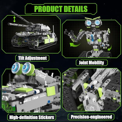 HPROMOT STEM Robot Building Kit for Kids Ages 8-16 | 757 PCS 5-in-1 APP & Remote Control Coding Robot Toy | 4 Control Modes | Engineering Educational Gift for Boys Girls Teens - color: T1120