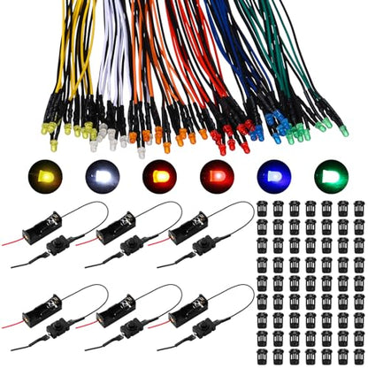 126 Pcs Pre Wired 12V LED Light Kit Battery Holders Craft, 3 mm - size: 3 mm