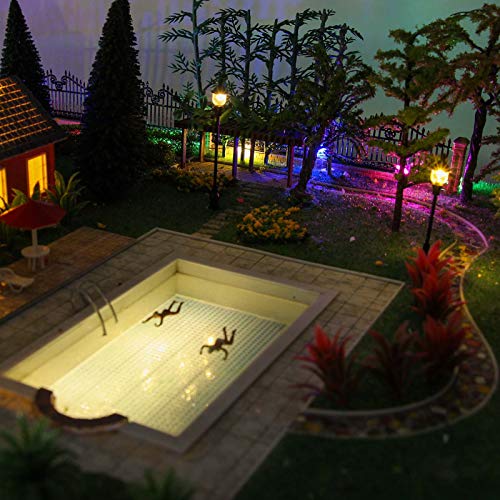 Evemodel 240pcs Pre-Wired Micro Litz Wire 8 Colors 0603 SMD LED Light 7.8'' Wire Resin Cover Waterproof CD0603M - color: Mix Color