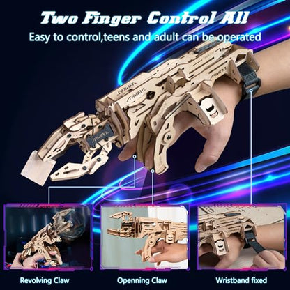 Mechanical Claw Model Kit, 3D Wooden ClawBot Puzzle for Adults and Teens