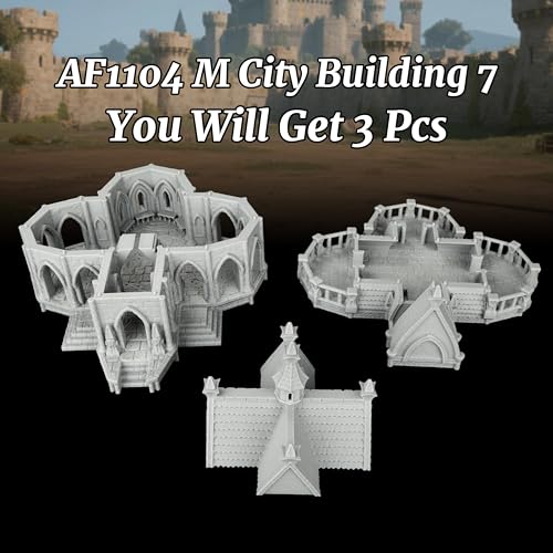 AUSPDICE Fantasy Scenery Miniature Building 25mm Unpainted Gothic Manor - color: Af1104 M City Building 7