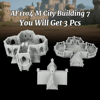 AUSPDICE Fantasy Scenery Miniature Building 25mm Unpainted Gothic Manor - color: Af1104 M City Building 7