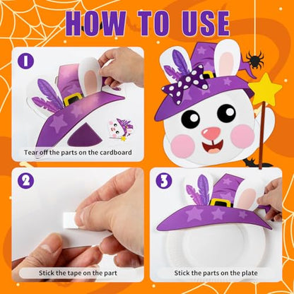 16 Pack Arts and Crafts for Kids Toddler DIY Animal Paper Plate Art Gifts - style: Halloween