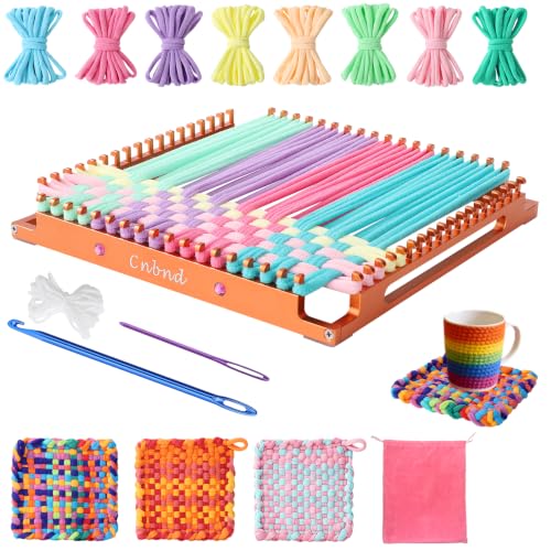 Cnbnd Aluminum Weaving Loom for Kids Adult, 7.5 Inch Weaving Loom Kit - color: Light orange