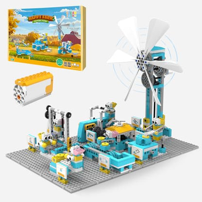 makerzoid STEM Robot Toys Building Kits, Happy Farm Building Toys with Motor for Kids Ages 6+, Engineering Science Learning Educational DIY Stem Projects Robot for Boys & Girls (570+ Pcs)