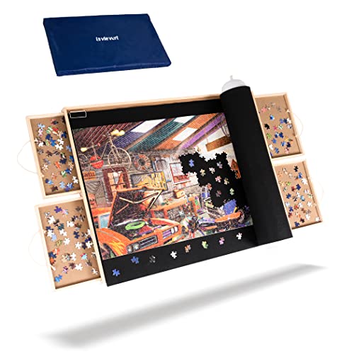 Lavievert 1500 Piece Jigsaw Puzzle Board with 4 Drawers & Cover for Adults