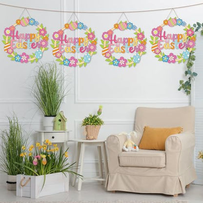 Sereliy 24 Pcs Easter Coloring Wreath Crafts, Color Your Own Easter Crafts, DIY Paper Eggs Wreath for Home Activities Games. (Egg.24PCS) - color: Egg.24PCS