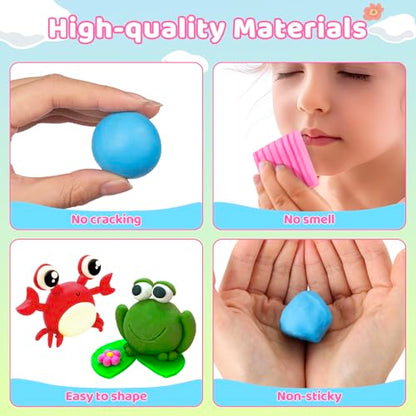 Funtopia Polymer Clay Kit, 34 Colors Modeling Clay for Kids Adults