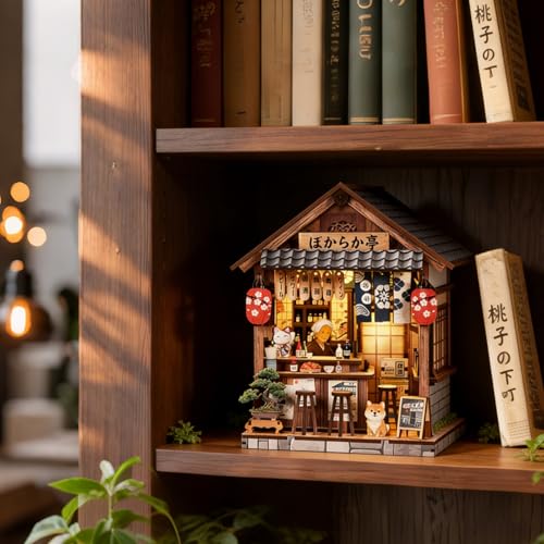 DIY Book Nook Kit, 3D Wooden Puzzles for Adults, Japanese Izakaya - color: Sakura Alley Sake Bar