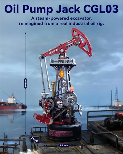 ROKR Industrial City Series-3D Puzzle Oil Pump Jack,3.5H Build Time,Motorized&LED Lighting,Modular Puzzle for Adults&Teens