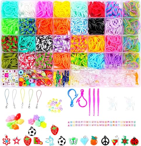 DDCOWP 2500+ Rubber Band Bracelet Kit, Loom Bracelet Making Kit for Kids