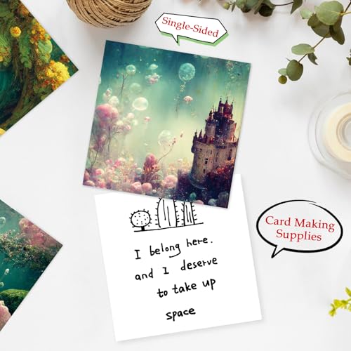Scrapbook Paper, 24 Sheets 6"×6" 160gsm Single-Sided Patterned Cardstock - color: 24 sheets-underwater castle