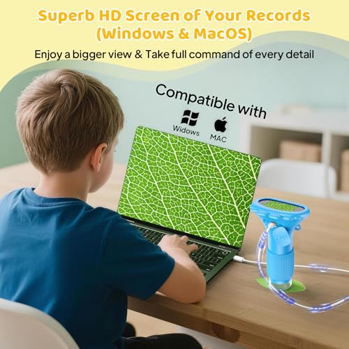 Kids Portable Microscope, Pocket Microscope for Kids with 2" Screen - color: Blue