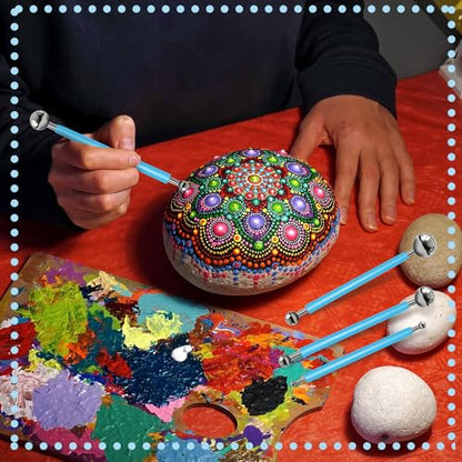 60 Pcs Mandala Dotting Tools for Painting Metal Embossing Tools for Rock Painting