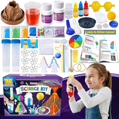 75 Experiments Science Kit for Kids, Chemistry Set, S.T.E.M Toys - style: 75 Science Experiments