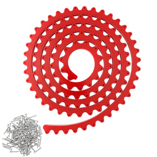 Frienda 78" Router Edge Guide Templates Kit Flexible Curve Ruler for Woodworking with 150 Self-tapping Screws Adjustable Arcs Red Tool for Router Precision Trimming Arc Angle Positioning Cabinet Table - size: 78 in