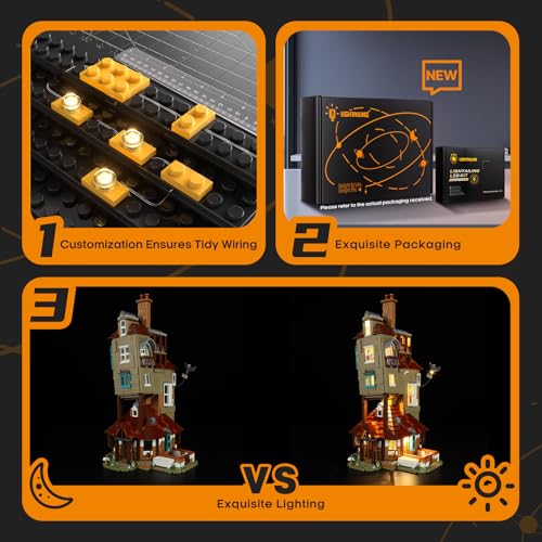 LIGHTAILING Light for Lego-76437 The Burrow Collectors' Edition - Led Lighting Kit Compatible with Lego Building Blocks Model - NOT Included The Model Set - style: (Only Light) 76437 The Burrow – Collectors' Edition