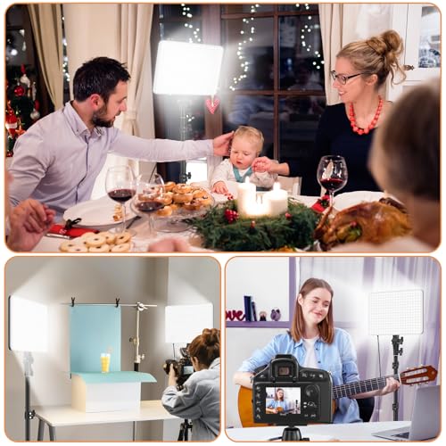 2-Pack LED Video Lighting Kit, Anautin 15W/1700Lux Photography Lighting with Tripod Stand, 2500-8500K Dimmable Streaming Light for Video Recording, Gaming, Podcast, Barber, Salon, TikTok, YouTube - size: 2-Pack, style: 15W Studio Light