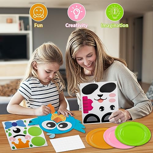 16 Pack Arts and Crafts for Kids Toddler DIY Animal Paper Plate Art Gifts - style: animal