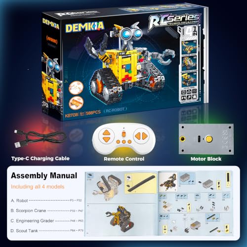 STEM Robotics Kit for Kids 8-12, App & Remote Control Robot Building Kit