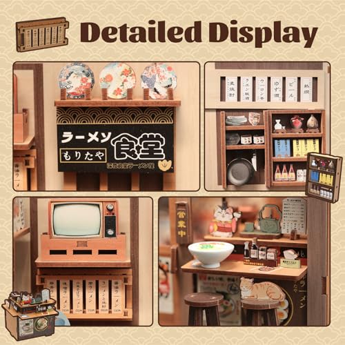 Fsolis Japanese Book Nook Kit - DIY Miniature House Kit (Morita-Ya Ramen) - color: Morita-ya Ramen