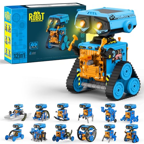STEM Solar Power Robots Toys for Boys Aged 8-12, 12 in 1 Educational Building Science Experiment Kit for Kids, Birthday Gifts for Aged 8 9 10 11 12 13 Boys Girls Teens