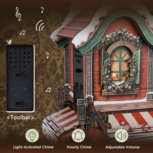 3D Wooden Puzzles for Adult,DIY Cuckoo Clock Kit(Christmas Cabin) - color: Christmas Clock