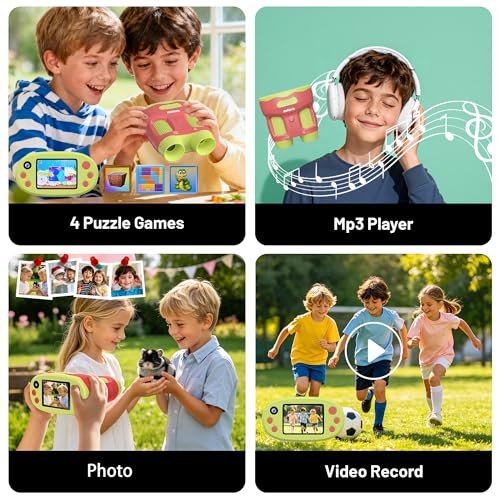 1000X Handheld Microscope for Kids 2.0" Screen 32GB Card Included - color: Red