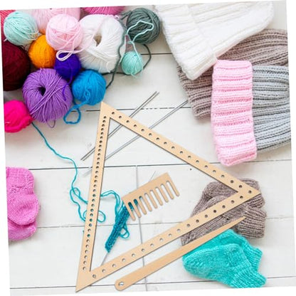 DIYEAH Weaving Loom Crafting Triangle Set Portable Loom Board Tool with Shuttle and Comb for Yarn Tapestry Bracelet and Handcraft Weaving Projects