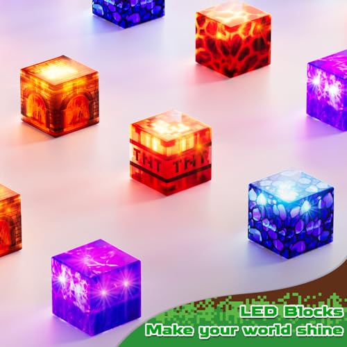 Magnetic Blocks - 150 PCS Dinosaur Volcano Forest Castle Set with Light Up Blocks - Kids Classroom Sensory Toy for Toddlers STEM, Construction Stacking Toy Kids 3+ Boys Easter Basket Stuffers - color: 150pcs Led Glowing Volcano