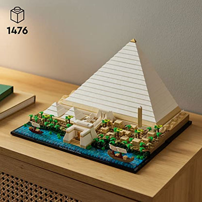 LEGO Architecture Great Pyramid of Giza Set 21058, Home Décor Model Building Kit, Creative DIY Activity, Famous Landmarks Collection - color: Green