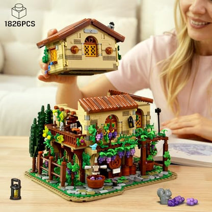 INSOON Winery Chateau House Building Set with Lights for Adults