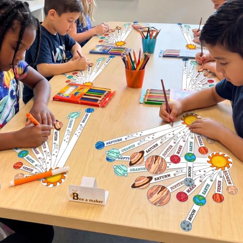 Glenmal 36 Set Solar System Model Kit Kids DIY Space Art Crafts, Blank - color: Multicolor