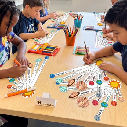 Glenmal 36 Set Solar System Model Kit Kids DIY Space Art Crafts, Blank - color: Multicolor